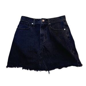 Madewell High Waisted Black Denim Mini Skirt